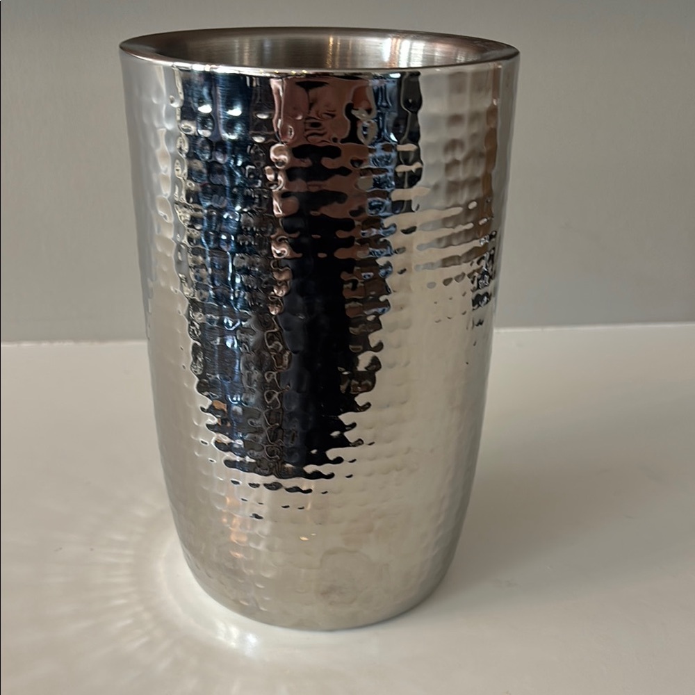 Hammered chrome white wine chiller